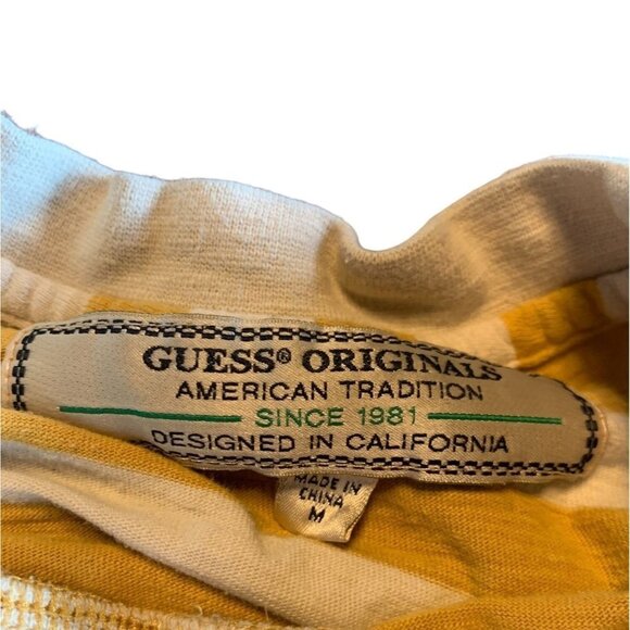 Guess Yellow Stripe Shirt Embroidered Logo - Picture 5 of 8